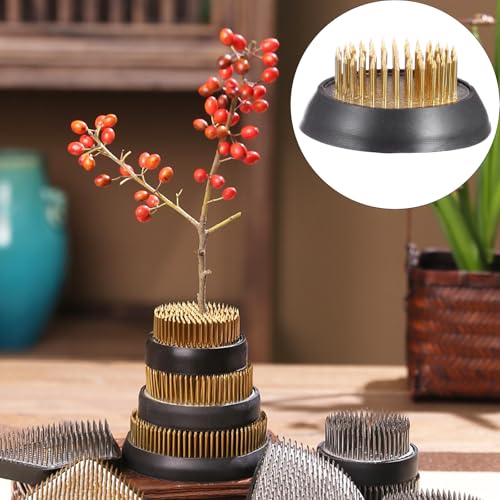 Base de aguja de flor de cobre para arreglos en jarrones de mesa 6