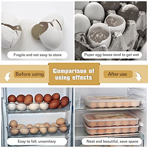 SILIVO Deviled Egg Containers with Lid for 90 Eggs (3 Pack) Large