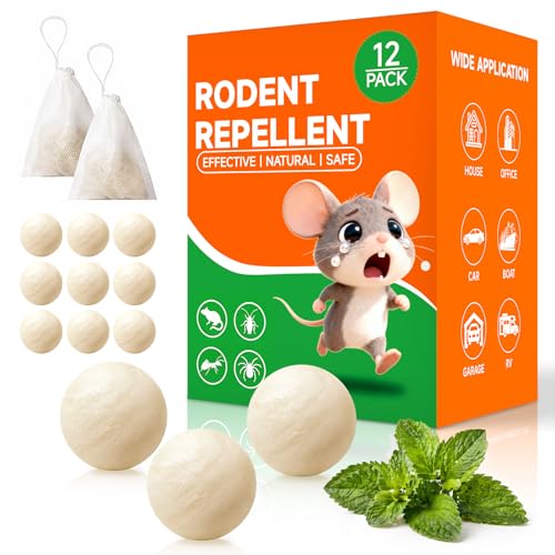 Image of Mouse Rodent Repellent, 8 Pack Peppermint Oil Repellent Balls for Mouse Rats Squirrel Spider Roach Ant Pest Control Indoor & Outdoor, Natural Moth Balls for Rodent Control