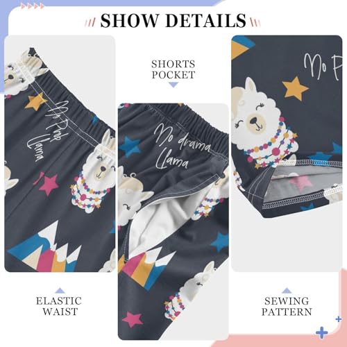 ZZXXB Llama Be Happy Boys Long Pants Soft Trousers Elastic Waist Kids Lounge Bottoms with Pockets S-XL4