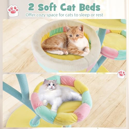Rascador para gatos estilo parque de diversiones 57.5 pulgadas miniatura 7