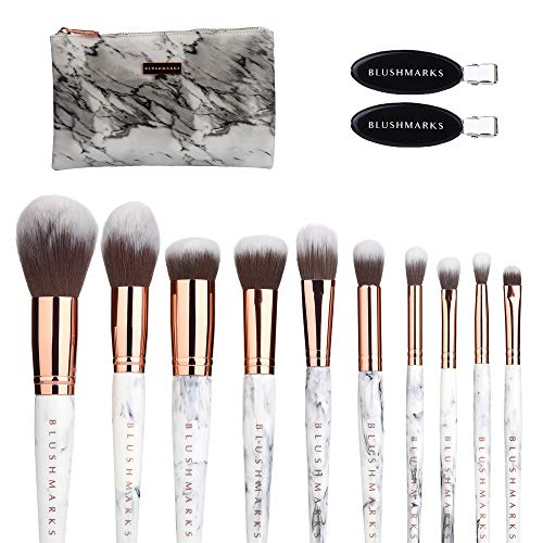 Candy Brush, Pro Makeup Brush Set, 10pcs Complete Synthetic Kabuki Eye Shadow Concealer Make Up Brushes Beautiful Crystal Handle(marble)