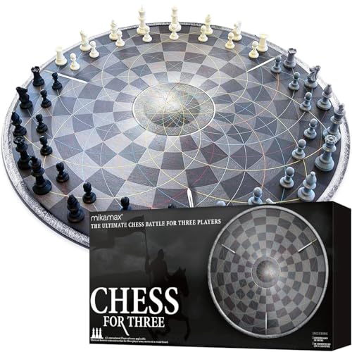 MikaMax Chess for Three - 3 In 1 Schachspiel - Schachen - Schachbrett - 56cm