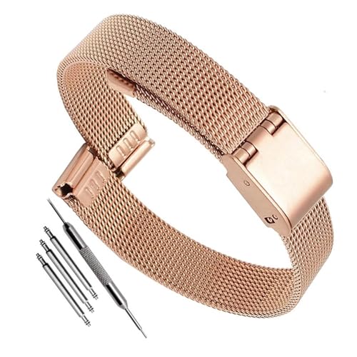 Correa para relojes DW con malla de acero inoxidable ultrafina y cierre de seguridad ajustable