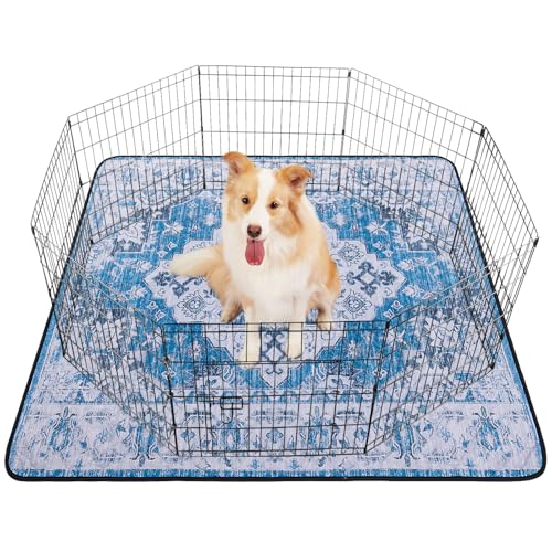 Image of LOOBANI Washable Pee Pads for Dogs, 2 Pack Super Absorbent Reusable Puppy Pads Leakproof Dog Traning Pads, Waterproof Non-Slip Whelping Pad for Floor, Playpen, Crate, Couch-72 x72 (Blue)