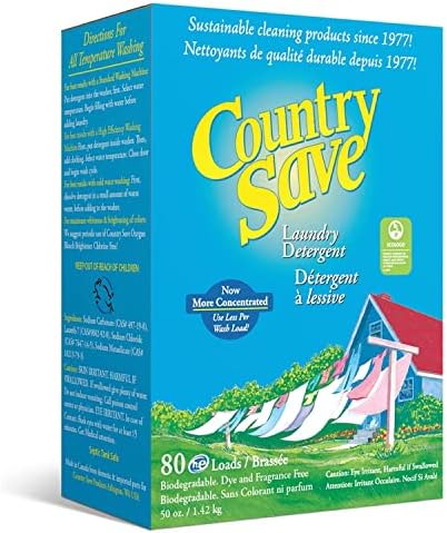 Country Save Laundry Detergent Powder Natural - HE Natural Powdered Laundry Detergent Clear & Free of Chemicals - Sensitive Washing Eco HE Laundry Detergent Safe for Babies (5 Pound (Pack of 1))