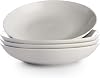 White Pasta Bowls - Set of 4 | Porcelain Serving Dishes | Soup & Cereal Bowl Set | Stackable Bowls | Dishwasher, Oven & Freezer Safe Dinnerware | M&W