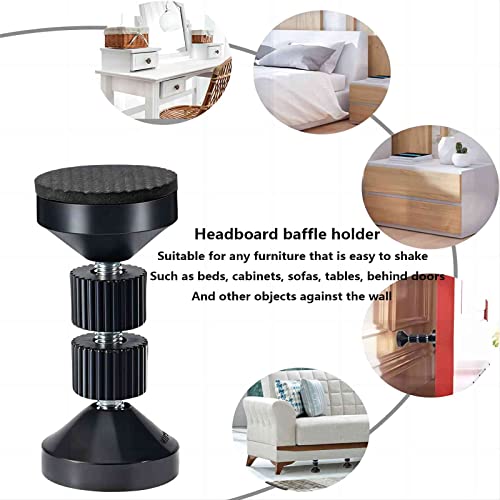 Qbily Adjustable Bed Headboard Stoppers 2 Pack - No Punching Required Headboard Stoppers For Wall Bed Stoppers For Headboard Shockproof Tool, Black (1.65”~ 3.55”) #TOP2