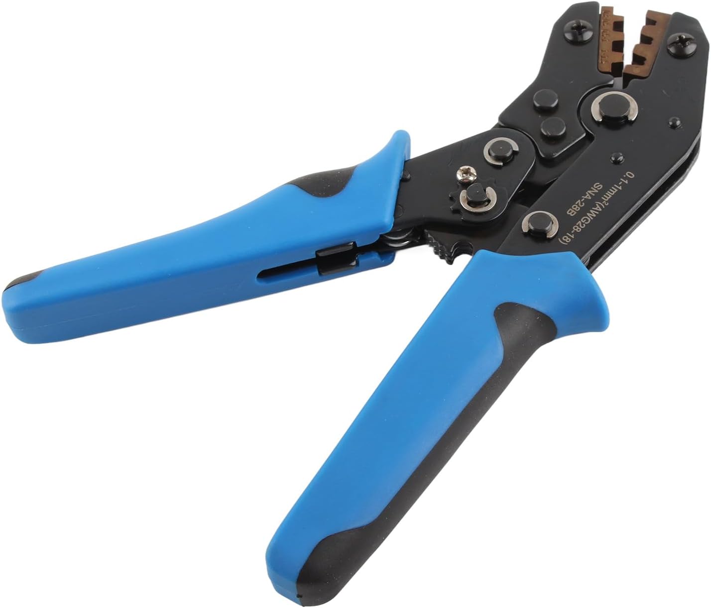 Crimping Tool, Ratchet Wire Crisper Pliers Ratcheting Wire Crimper Terminal Plier Tool Cutter, Professional Insulated Terminals Heat Shrink Connectors Ratcheting Wire Crimper Tool for 18-28 AWG, Blue