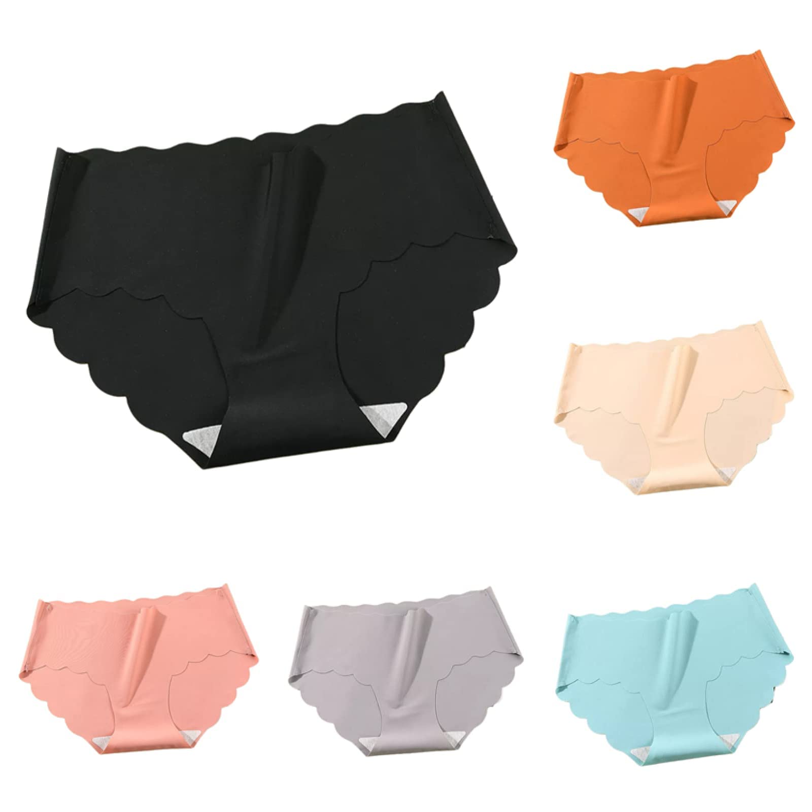 Womens Seamless Hipster Traceless Briefs Cotton Breathable Ice Silk Panties Pack of 3 pcs Multicolour-image-15