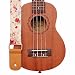 MUSIC FIRST Original Design “Rosa Multiflora in Cream” Soft Cotton & Genuine Leather Ukulele Strap Ukulele Shoulder Strap