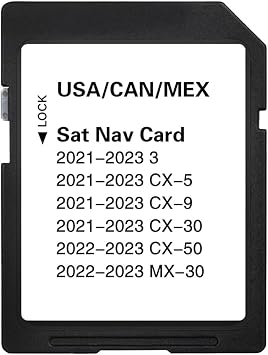 Premium Latest Navigation SD Card, Seamless Map Update for CX-52021-23, CX-302021-23, 3 Hatch/Sedan2021-23, CX-92021-23, CX-502022-23, MX-302022-23, USA/CAN/MEX, VIN Check Required