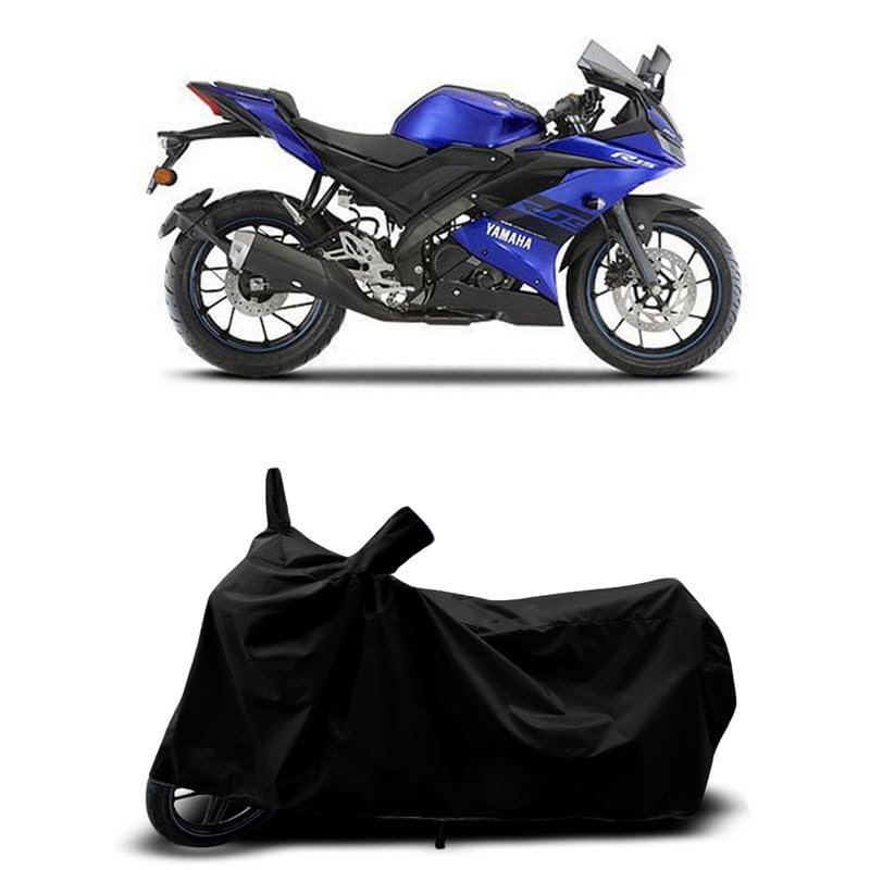 Image of DUFFEL-All Two Wheeler Bike /Scooty Body Cover Used for Yamaha YZF R15 V3 Heat Protectio /Water Resistance /UV-Rays /Birds Dropping /Scratchproof /Dust Proof /Waterproof All Variants [Black]