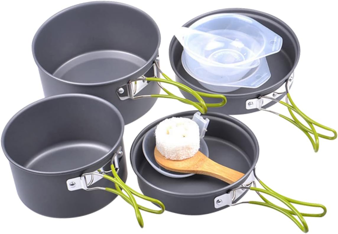 TOYANDONA 1Set Camping Cookware Set Portable Cooking Kit for People Non Stick Mess Kit for Outdoor Activities Hiking and Backpacking Lightweight and Durable Cookware Essentials