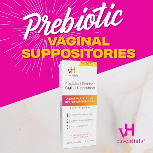 vh essentials prebiotic ph balanced vaginal suppositoriesbox original version 15 count