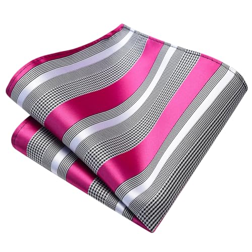 Image of GUSLESON Men's 5-pc Striped Tie Gift Set - Jacquard Necktie, Pocket Square, Cufflinks, Lapel Pin, Tie Clip - Wedding Formal Gifts
