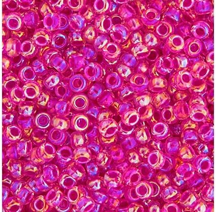 Miyuki Seed Bead 11/0 APX.22g - Crystal Hot Pink Lined AB Japanese Glass Seed Beads
