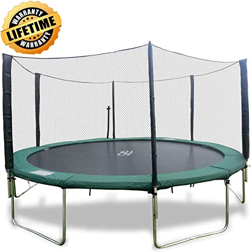 Happy Trampoline 14 ft Trampoline Round - Gymnastics Trampoline with Net Enclosure-Large Trampoline for Backyard Heavy Duty 550lbs Jumping Capacity - Commercial Grade Outdoor Trampoline