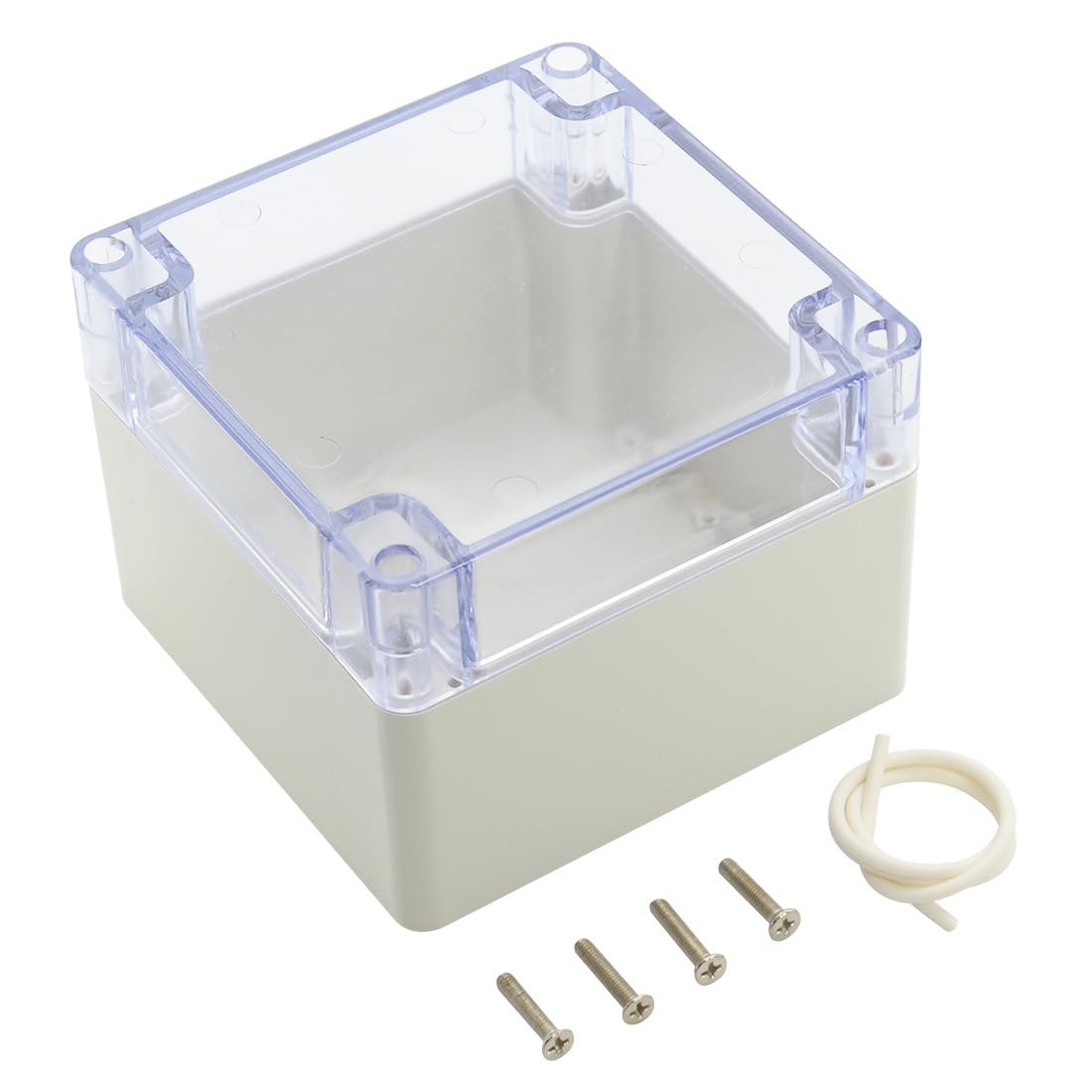 LeMotech IP65 Junction Box Made of ABS Plastic, Waterproof and Dustproof, with Transparent Transparent Lid, for Indoor/Outdoor Use (120 x 120 x 90 mm)