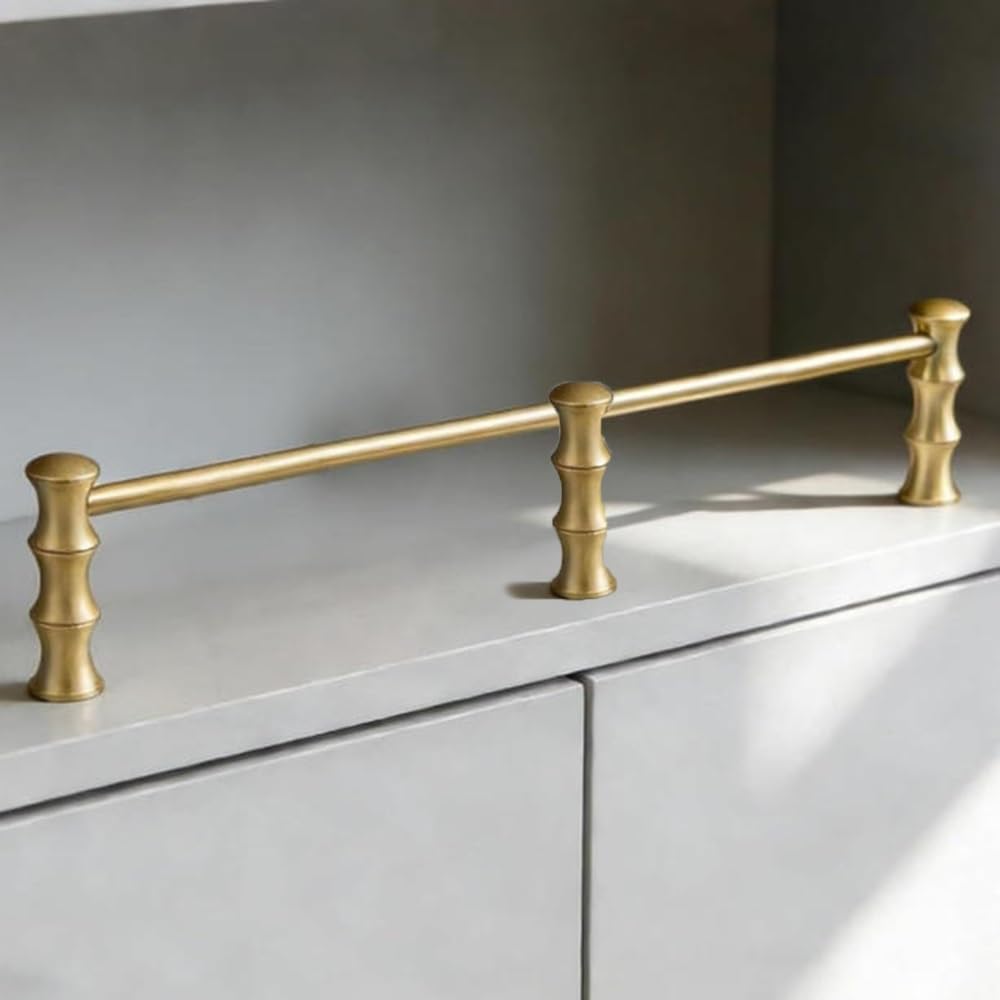 SVBVRFEEW Aluminum Shelf Guardrail Fence Shelves Tipping Railing Rod Shoe Racks Rail Decorative Safety Bar Anti-Fall Fence Set for Bookshelves(Gold,42in/106.7cm)