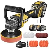 Cordless Buffer Polisher for Car Detailing,Car Buffer 7230 RPM,21V 4.0Ah Batteries,Cordless Polisher With 29 PCS Car Detailing Kit,for Car Polishing, Waxing, Boat Sanding, Scratch Removing