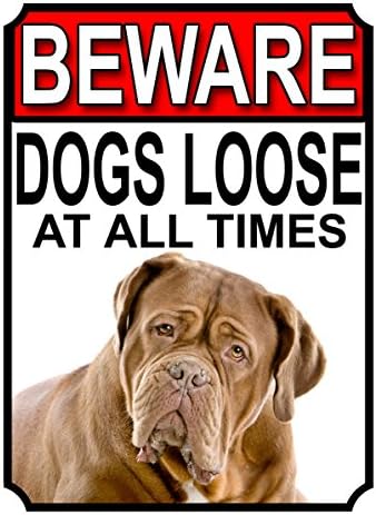 ALL BREEDS - BEWARE DOGS LOOSE AT ALL TIMES METAL SIGN GERMAN SHEPHERD 200MM X 150MM (998H1)
