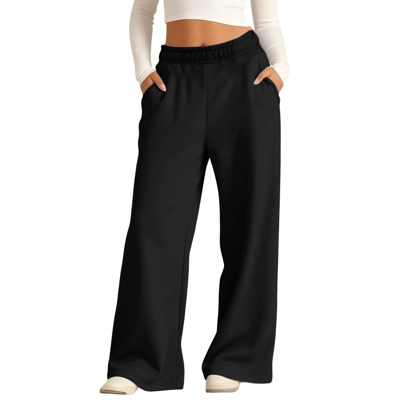 Pantaloni della tuta oversize a gamba larga per ragazzi e ragazze, pantaloni dritti con elastico in vita, pantaloni larghi con tasche per bambini