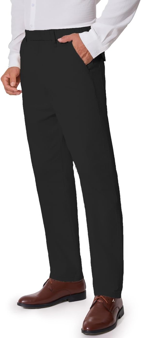 voeeron Mens Elastic Waist Twill Pants for Seniors – Pull On Comfort Pants with Stretch Waistband, Relaxed Fit - Image 3