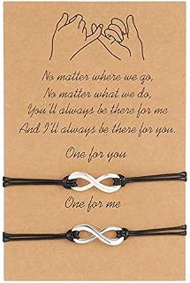 Xinzistar 2 Pcs Friendship Bracelets Matching Bracelets for Couples, Promise Long Distance Relationship Bracelets Gifts for Women Men Boys Girls Mother Daughter Best Friends