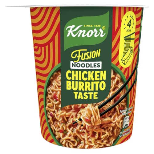 Knorr Fusion Noodles Chicken Burrito, Noodles Istantanei Etnici, Pronti in 4 Minuti, dal Sapore Messicano di Pollo - 89 gr Knorr Fusion Noodles Chicken Burrito, Noodles Istantanei Etnici, Pronti in 4 Minuti, dal Sapore Messicano di Pollo - 89 gr