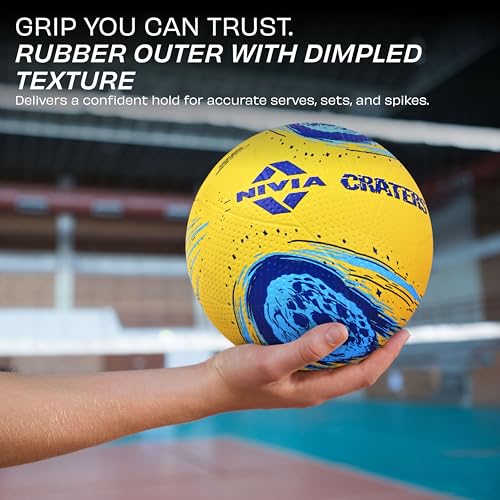 Nivia Crater Volleyball, Size 4, Yellow/Blue - Image 7