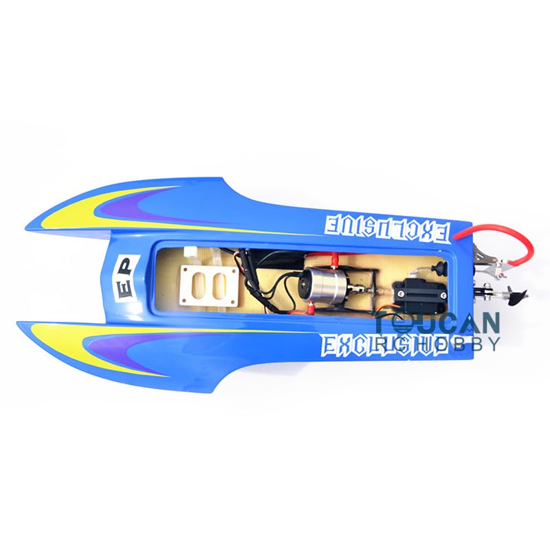 RC Katamaran Boot M440 31MPH Elektrische Rennboote Fiberglas RTR RC Boot für Pool und See mit Motor Servo ESC Fernbedienung Batterie
