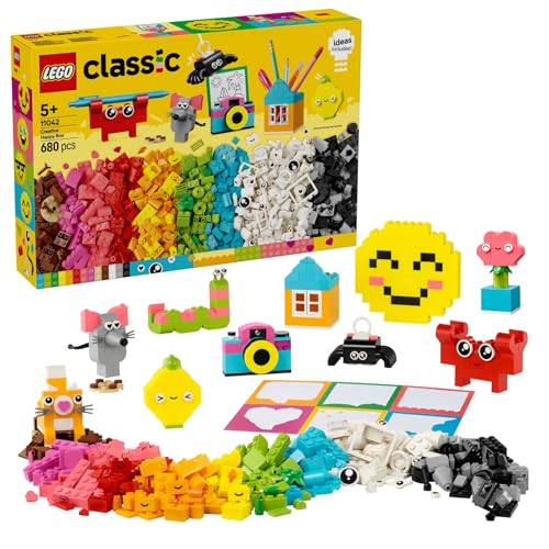 LEGO Classic Creative Happy Box, Assorted Colourful Bricks for Imaginative Play, Building Toys for 5 Plus Year Old, Girls and Boys, Great for Kids Desk Accessories or Bedroom Decorations 11042