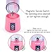Mialoe Portable Blender, Personal Size Eletric USB Juicer Cup, Fruit, Smoothie, Baby Food Mixing Machine Magnetic Secure Switch 14 oz (Pink)