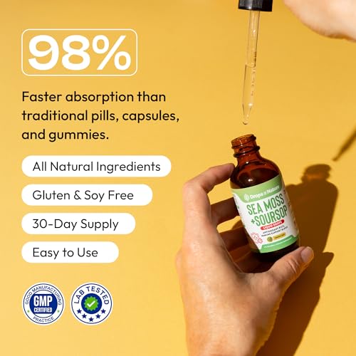 Soursop with Sea Moss Liquid Supplement – More Concentrated Than Sea Moss Gel – Easily Mix with Drinks – Soursop Bitters Liquid Drops for Hydration and Immune Support (Lemon Lime, 60mL) - Thumbnail 3