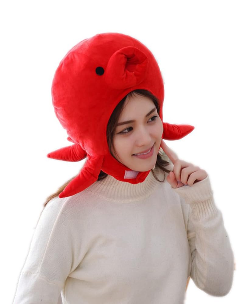 Novelty Animal Hat Funny Giraffe Elk Octopus Hat Party Photo Props Cute Plush Costume Headwear Adjustable Fancy Dress Headwear Adult Halloween Christmas Carnival Party Photo Props Posing Accessories — image 1