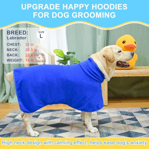 Image of BEAUTYZOO Dog Bathrobe,Dog Drying Coat,Fast Drying Super Absorbent Dog Bath Robe,Adjustable Belly Strap Dog Towels for Drying Dogs Medium Large,Microfibre Soft Dog Robes for After Bath,Dark Blue L