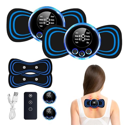 2pc EMS Massaggiatore Cervicale - 8 Modalità e 19 Livelli, Mini Neuropatia, per Alleviare il Dolore Muscolare della Schiena