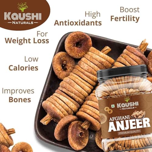 Image of Kaushii Naturals Afghani Anjeer 500gm (Dried Figs) | Premium Quality Soft & Sweet Anjeer | Rich in Fiber & Calcium | Healthy Dry Fruits Snack | 100% Natural & Fresh (500gm)