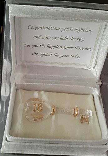 18° regalo in vetro chiave in una scatola