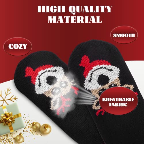 Slipper Socks For Women, Thick Cozy Fluffy Socks, Winter Warm Socks For Women, Non-Slip Womens Slipper Socks With Grippers(Parent-Child 2 Pairs, Black) #TOP1