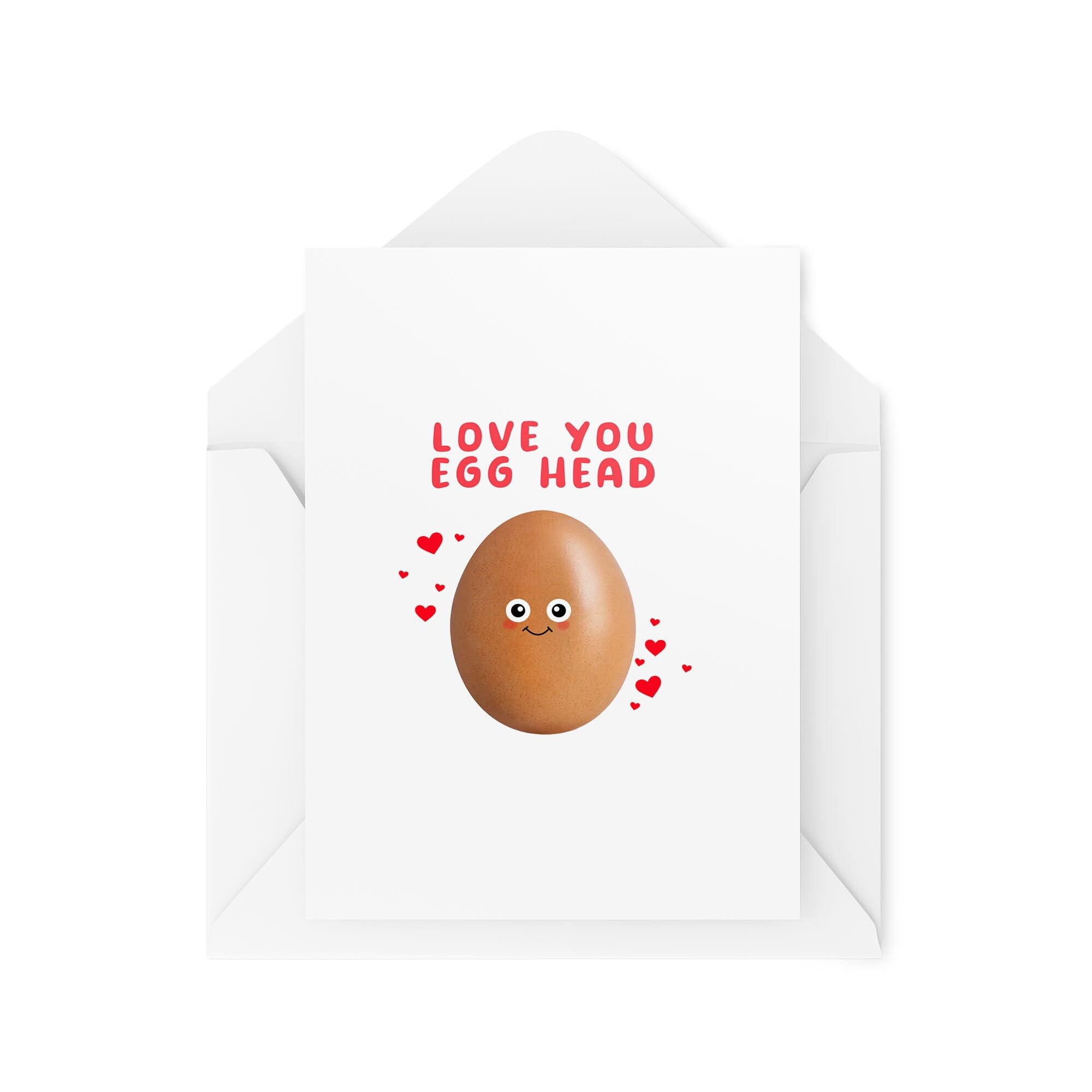 Funny Cards - Love You Egg Head - Bald Card - Egghead Card - Funny Pun Cards for Friends and Family - Banter Cards - CBH1886