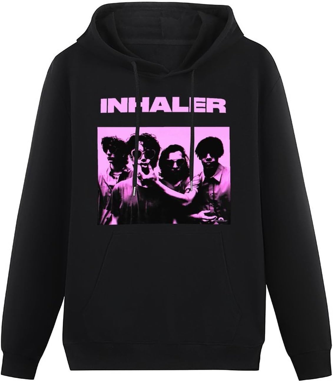 Caipiao Unisex Black Inhaler Band Mens Hoodies Sweatshirts Size S