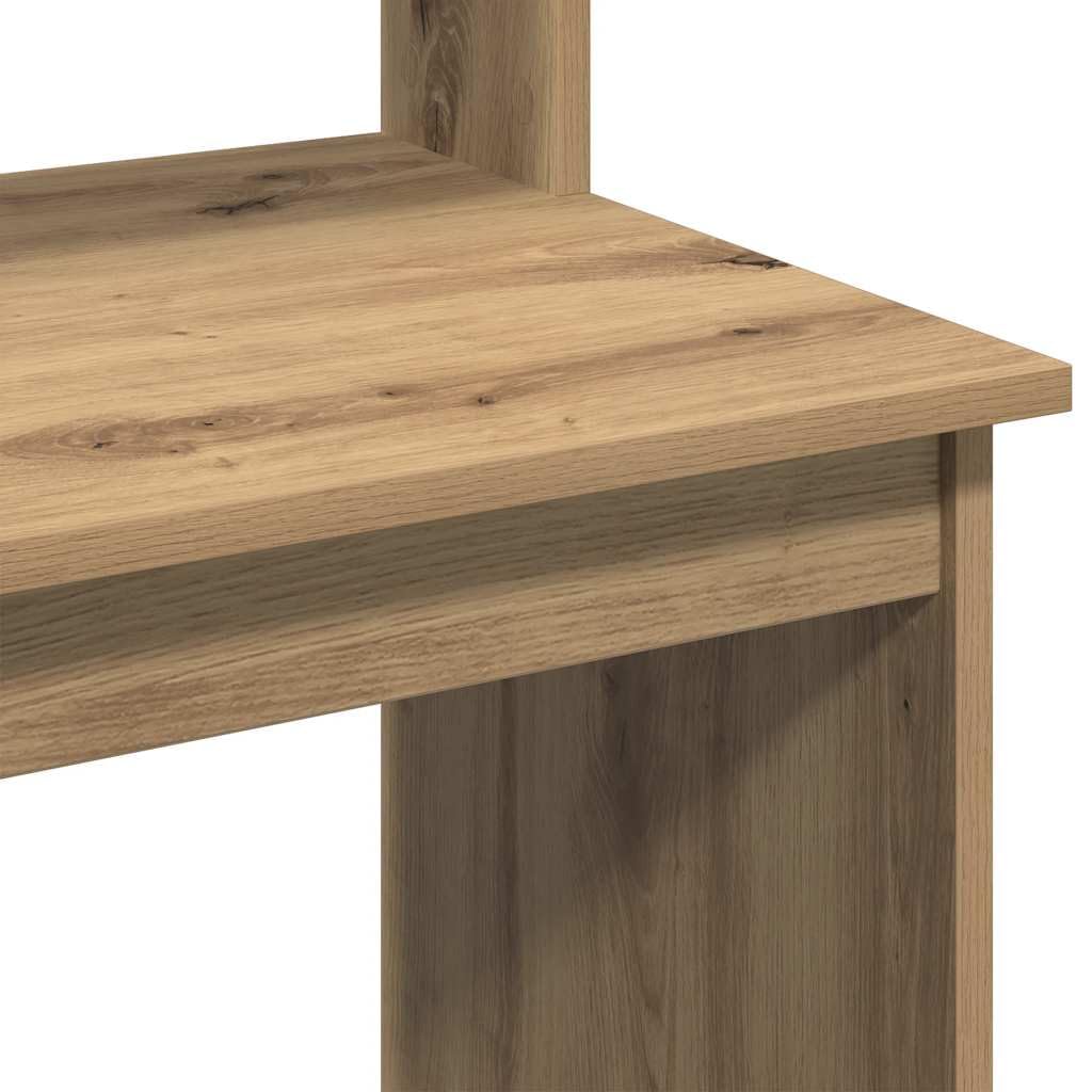 Scrivania con scaffale, rovere Artisan, 102 x 45 x 148 cm, materiale in legno, tavolo da ufficio compatto con spazio per casa, ufficio, cameretta dei bambini