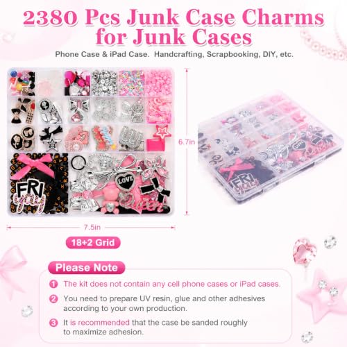 Image of SANNIDHI 2380pcs Junk Phone Case Charms Kit for DIY Customizing Phone Case