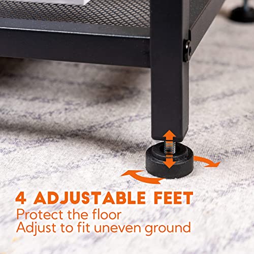 Amhancible Nightstands Set Of 2, Small End Tables Living Room With Drawer, Industrial Slim Side Tables With Storage Shelf, Night Stands For Bedroom, Wood Metal Accent Furniture Het03Sdbr #TOP6