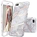 iPhone 7 Plus Case, DOUJIAZ Gray Rose Gold Marble Design Clear Bumper TPU Soft Case Rubber Silicone Skin Cover for Normal 5.5 inches iPhone 7 Plus
