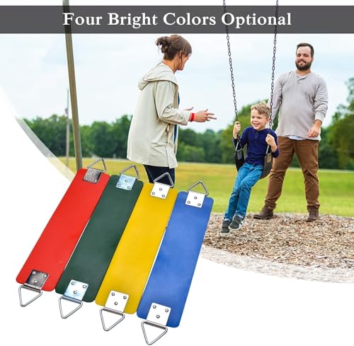 Image of Heavy Duty Flexible EVA Plastic Swing Seat with Metal Triangle Ring for Kids & Adults - Yellow | 300KG Weight Limit