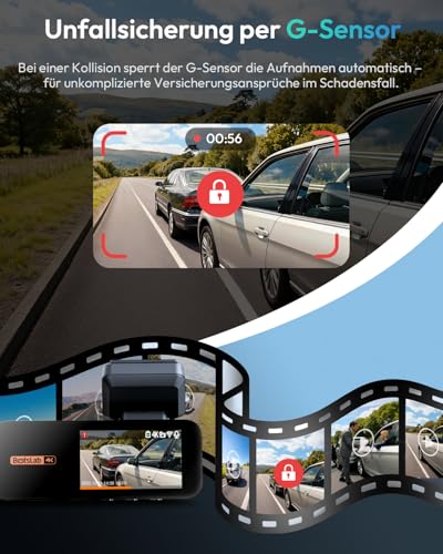 BOTSLAB Dashcam Auto Vorne Hinten, 4K Dashcam Auto GPS mit WiFi, Dual Autokamera mit ADAS, Nachtsicht, 170°Weitwinkel, 2,45" IPS, 24/7 Parküberwachung, Loop-Aufnahme (Enthält Keine Micro-SD-Karte) 4