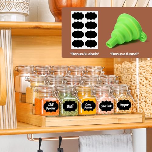 image for ComSaf 4 oz Glass Jars with Lid, Set of 6 Mini Airtight Glass Jars, Sp